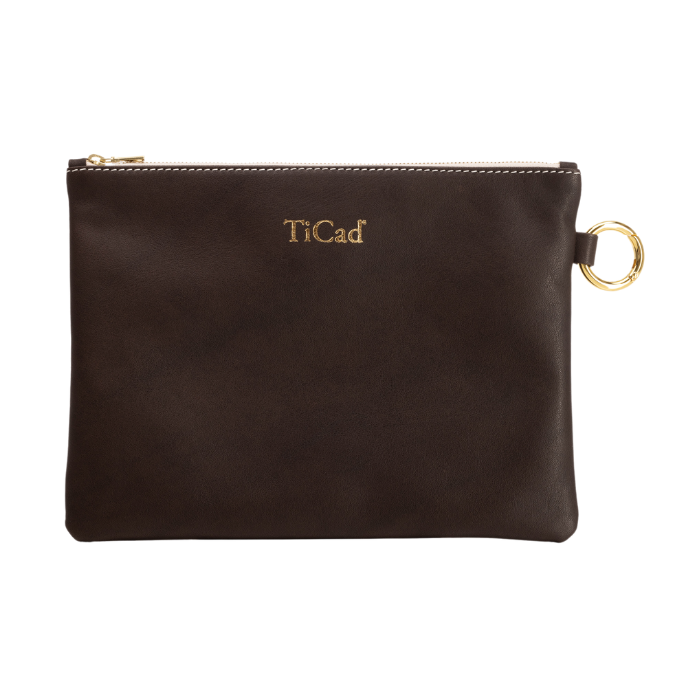 TiCad Clutch Medium Marrone with Ticad Logo